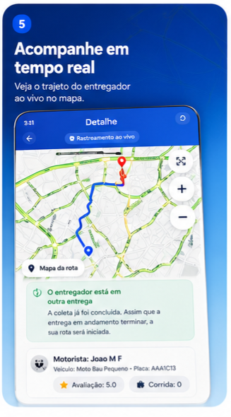 Mapa de rastreio em tempo real